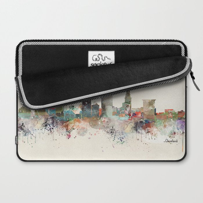 cleveland ohio skyline Laptop Sleeve Gallery Image 2