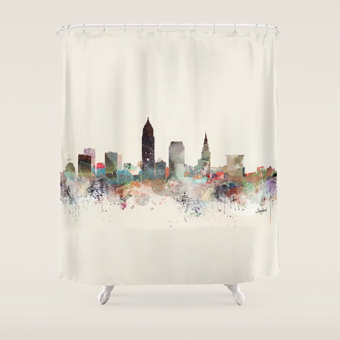 cleveland ohio skyline Shower Curtain Gallery Image 1