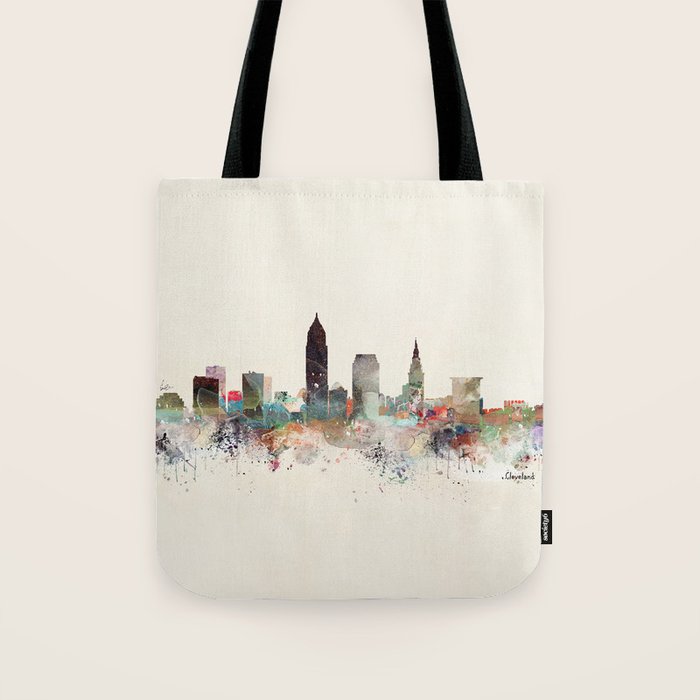 cleveland ohio skyline Tote Bag Gallery Image 1