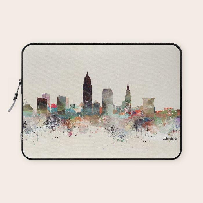 cleveland ohio skyline Laptop Sleeve Gallery Image 1