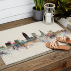 cleveland ohio skyline Outdoor Rug Gallery Image 2