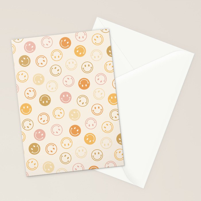 Neutral Smiley Face Pattern Stationery Card Gallery Image 2