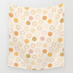 Neutral Smiley Face Pattern Wall Tapestry Gallery Image 4