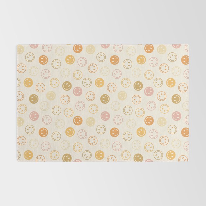 Neutral Smiley Face Pattern Rug Gallery Image 2