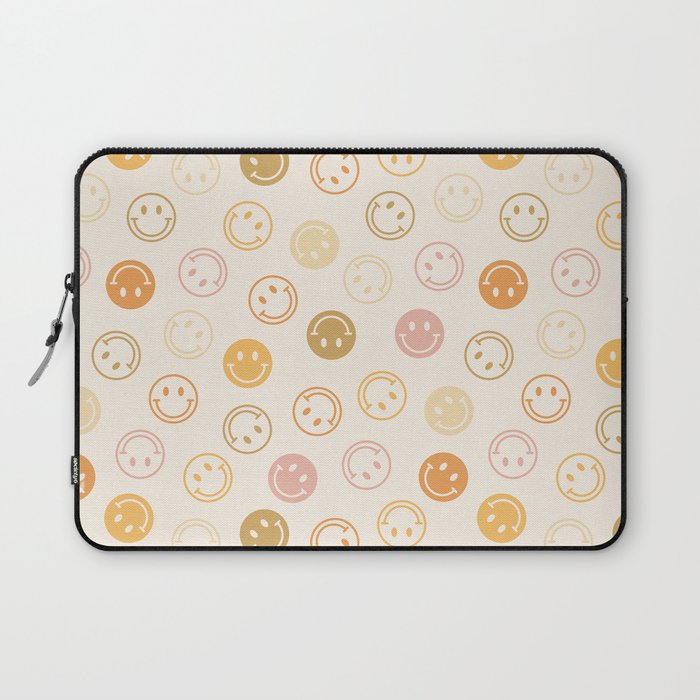 Neutral Smiley Face Pattern Laptop Sleeve Gallery Image 1