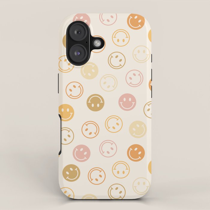 Neutral Smiley Face Pattern iPhone Case Gallery Image 1