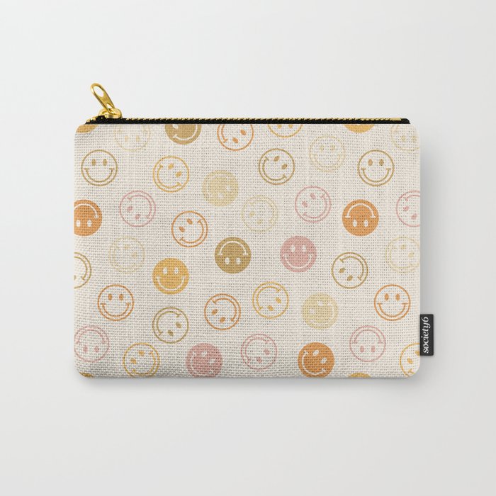 Neutral Smiley Face Pattern Carry All Pouch Gallery Image 1