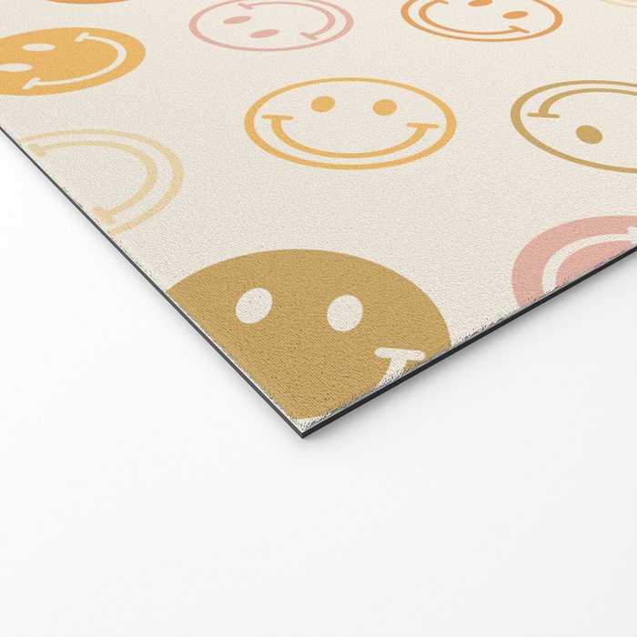 Neutral Smiley Face Pattern Welcome Mat Gallery Image 2