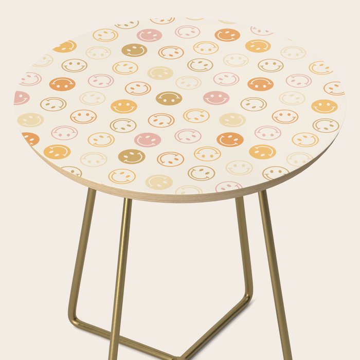 Neutral Smiley Face Pattern Side Table Gallery Image 2