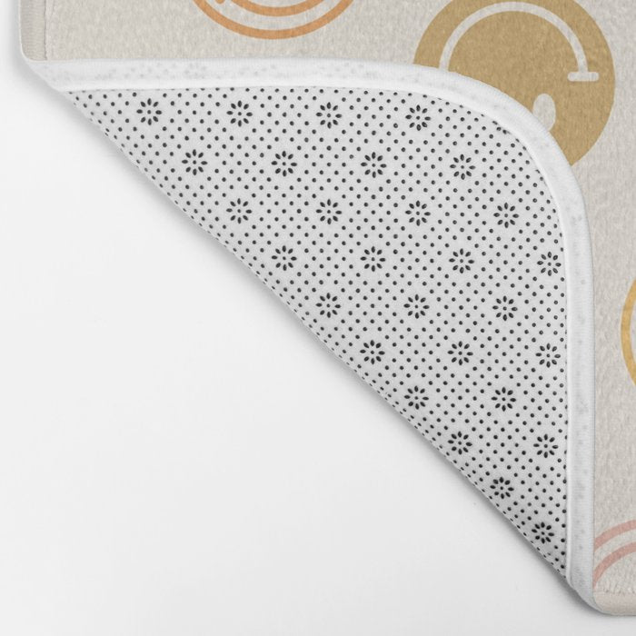 Neutral Smiley Face Pattern Bath Mat Gallery Image 2