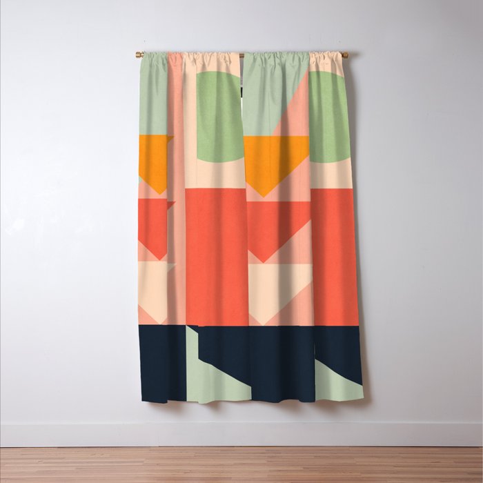 Abstract Geometric Shapes 91 Window Curtain Gallery Image 3