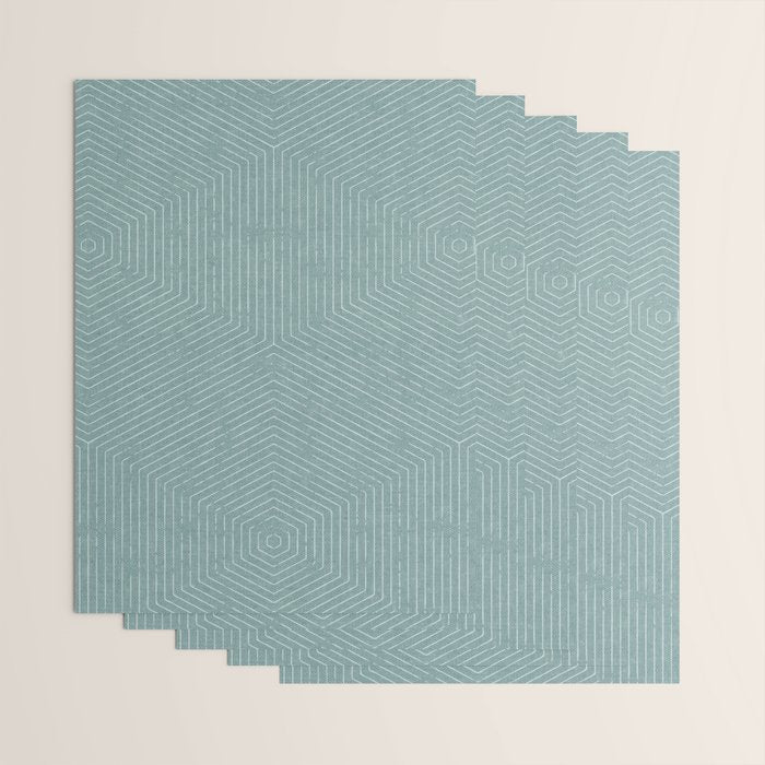 boho hexagon stripes - dusty blue Wrapping Paper Gallery Image 3