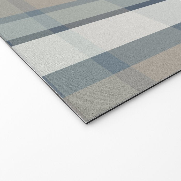 Retro Modern Plaid Pattern 2 in Neutral Blue Gray Welcome Mat Gallery Image 2