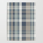 Retro Modern Plaid Pattern 2 in Neutral Blue Gray Poster Gallery Image 4
