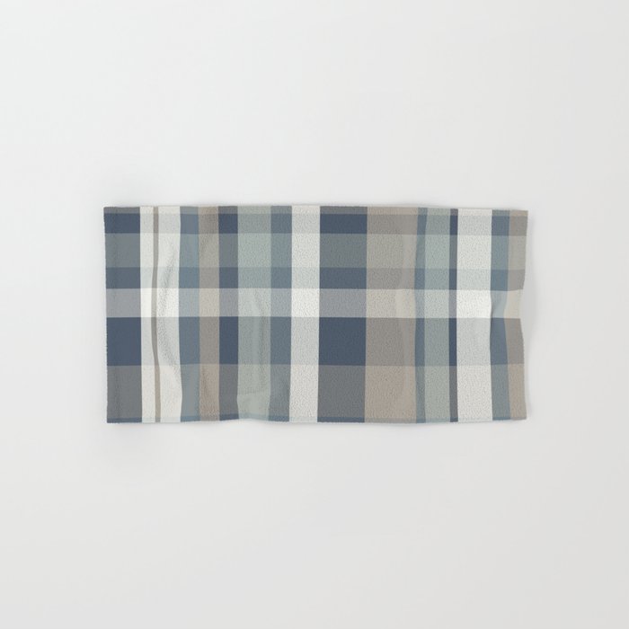 Retro Modern Plaid Pattern 2 in Neutral Blue Gray Bath Towel Gallery Image 1
