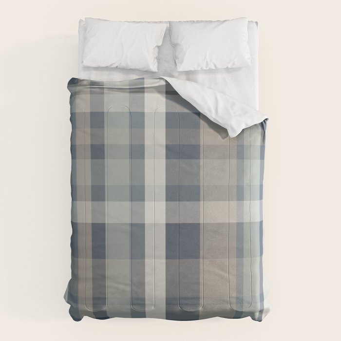 Retro Modern Plaid Pattern 2 in Neutral Blue Gray Comforter Gallery Image 6