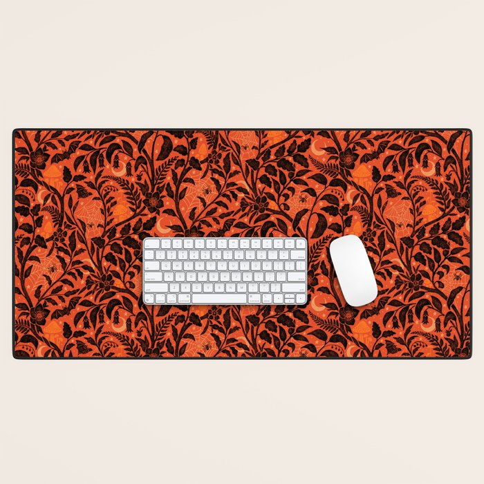 Mysterious Garden - black and orange Desk Mat Gallery Image 1