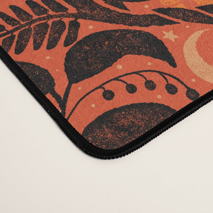 Mysterious Garden - black and orange Desk Mat Gallery Image 4