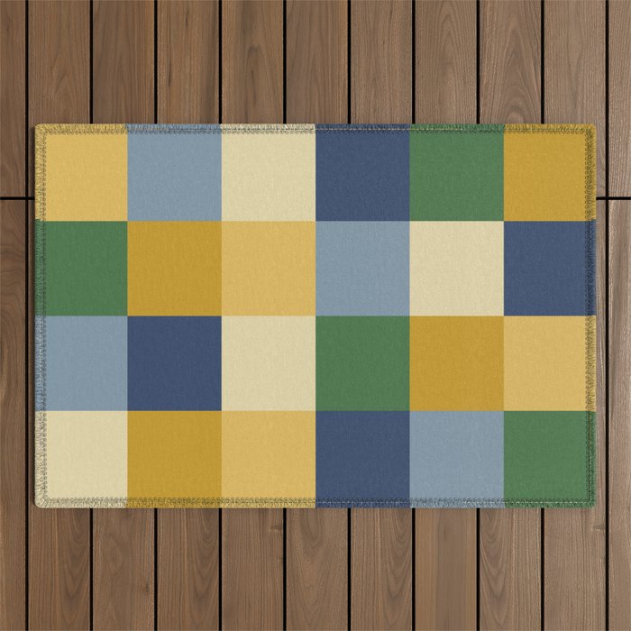 Bold Colorful Checks Pattern - Large XXIII Outdoor Rug Gallery Image 1