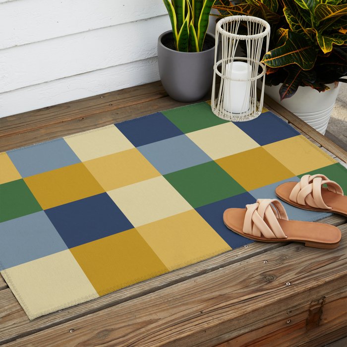 Bold Colorful Checks Pattern - Large XXIII Outdoor Rug Gallery Image 2