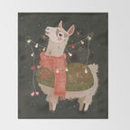 Holiday Llama Joy Throw Blanket Gallery Image 2