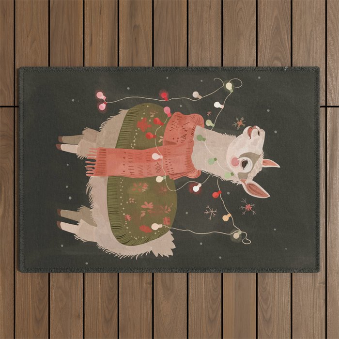 Holiday Llama Joy Outdoor Rug Gallery Image 1