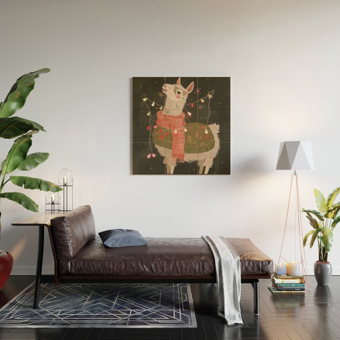 Holiday Llama Joy Wood Wall Art Gallery Image 2