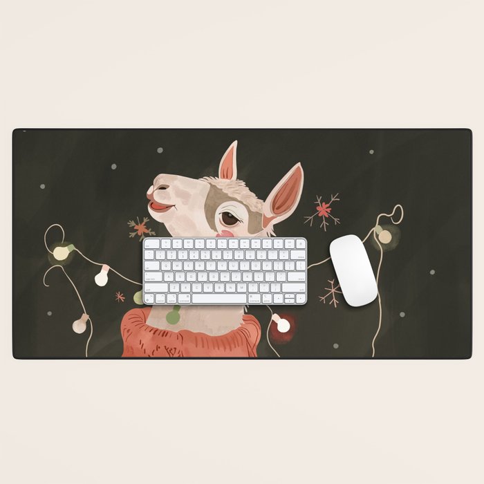 Holiday Llama Joy Desk Mat Gallery Image 1