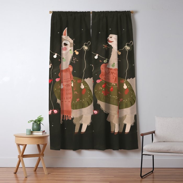 Holiday Llama Joy Window Curtain Gallery Image 5