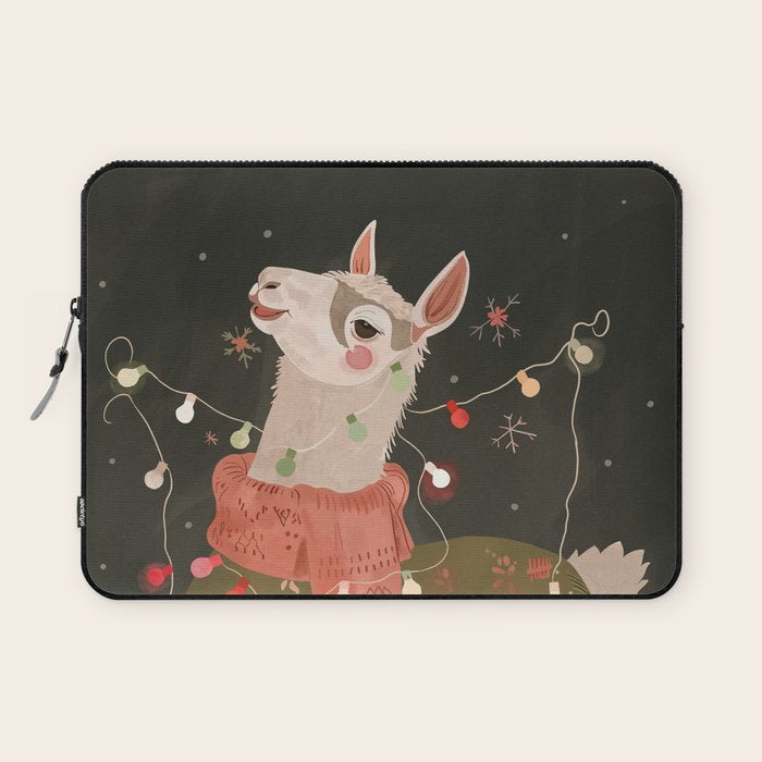 Holiday Llama Joy Laptop Sleeve Gallery Image 1