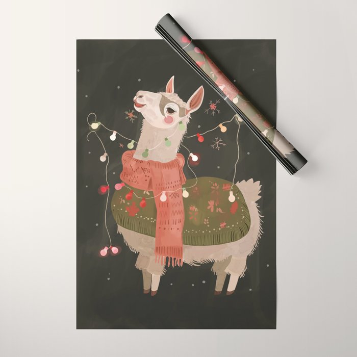 Holiday Llama Joy Wrapping Paper Gallery Image 1