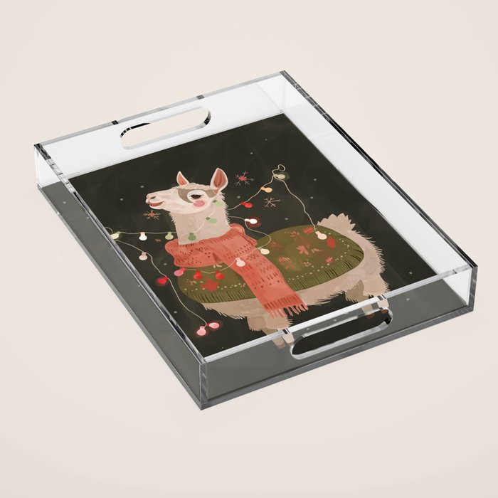 Holiday Llama Joy Acrylic Tray Gallery Image 1