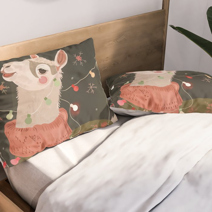 Holiday Llama Joy Pillow Sham Gallery Image 2