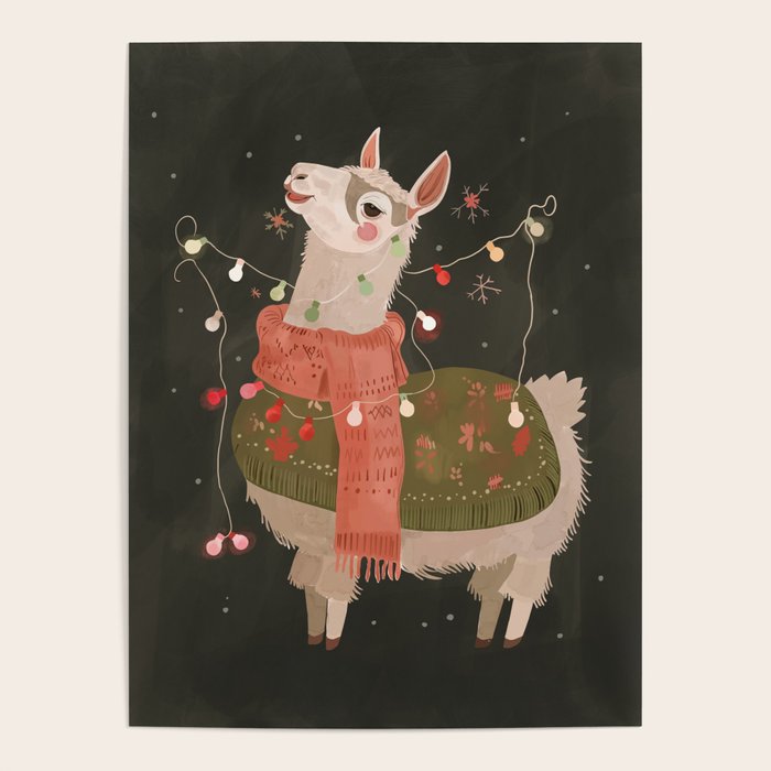 Holiday Llama Joy Poster Gallery Image 4