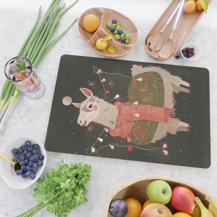Holiday Llama Joy Cutting Board Gallery Image 2
