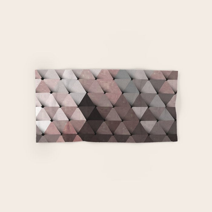 Triangles Putty Mauve Bath Towel Gallery Image 1