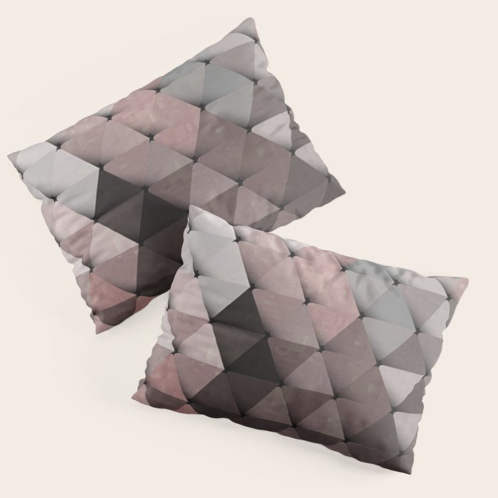 Triangles Putty Mauve Pillow Sham