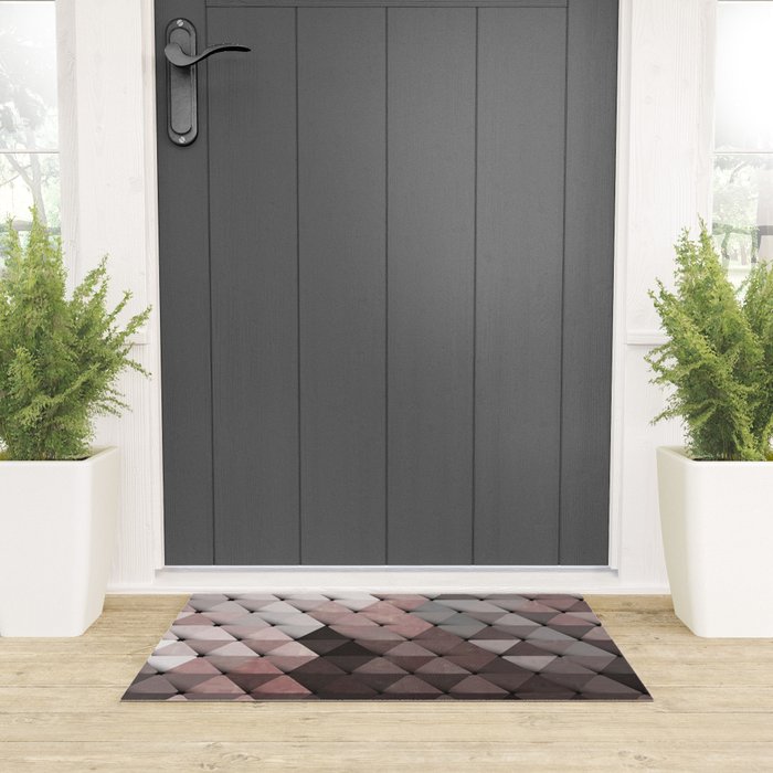 Triangles Putty Mauve Welcome Mat Gallery Image 3