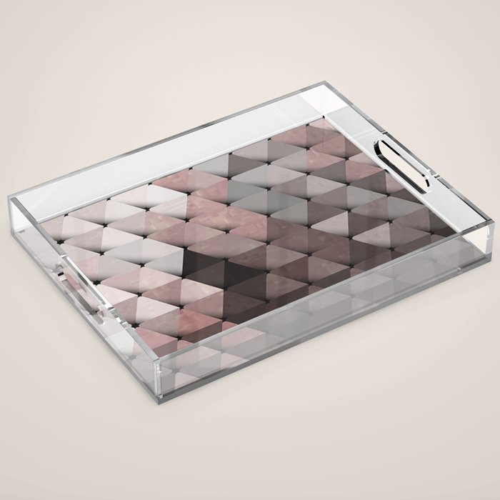 Triangles Putty Mauve Acrylic Tray Gallery Image 1