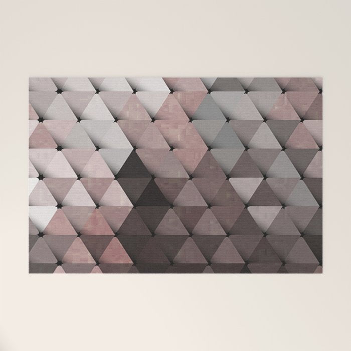 Triangles Putty Mauve Welcome Mat Gallery Image 1