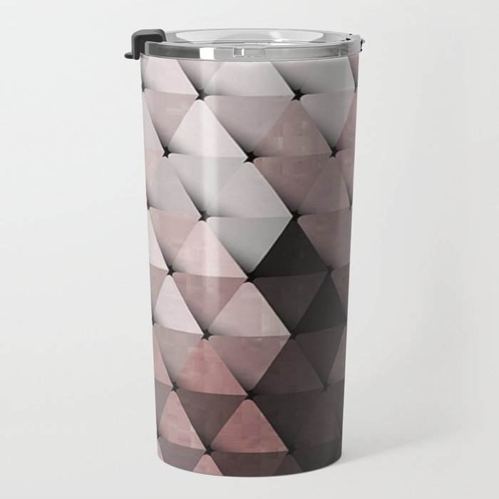 Triangles Putty Mauve Travel Mug Gallery Image 3