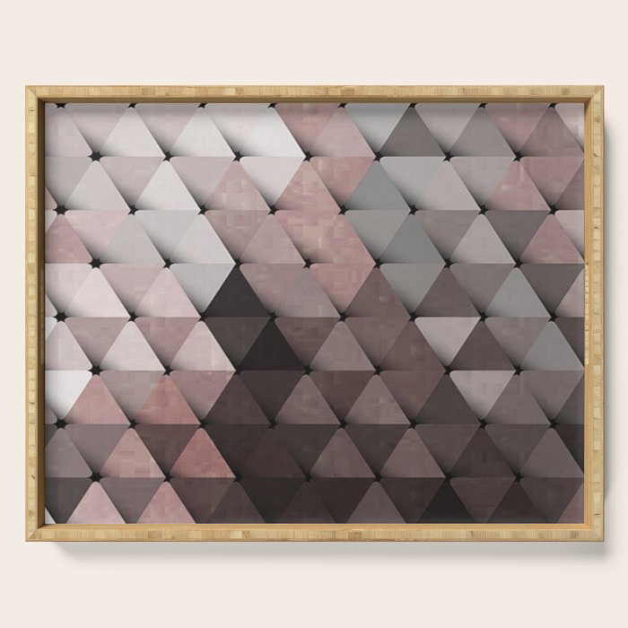 Triangles Putty Mauve Serving Tray Gallery Image 1