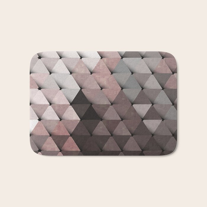 Triangles Putty Mauve Bath Mat Gallery Image 1