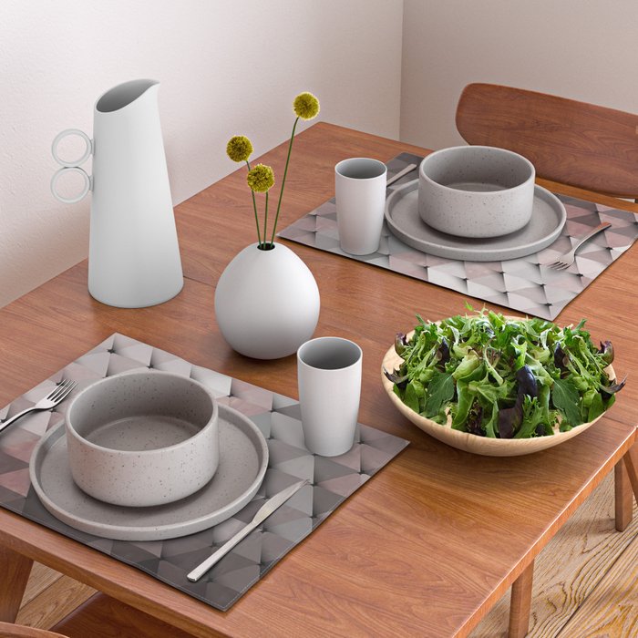 Triangles Putty Mauve Placemat Gallery Image 2