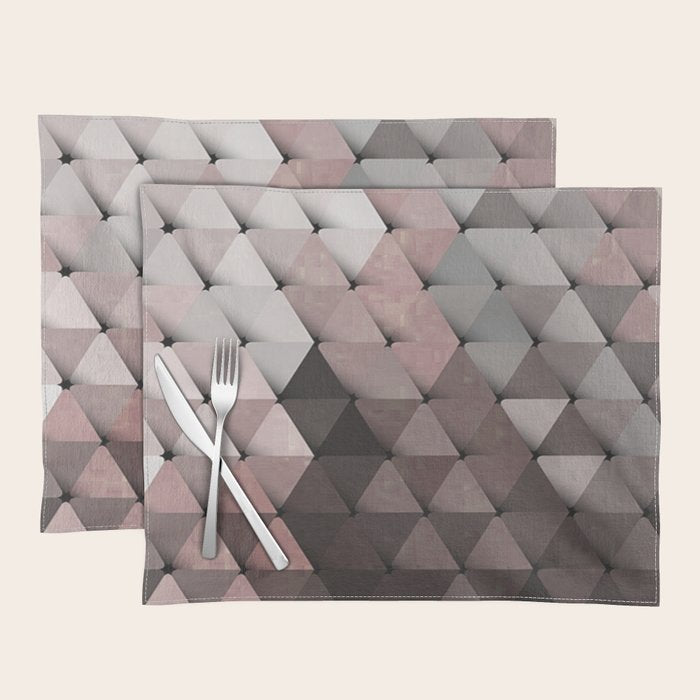 Triangles Putty Mauve Placemat Gallery Image 1