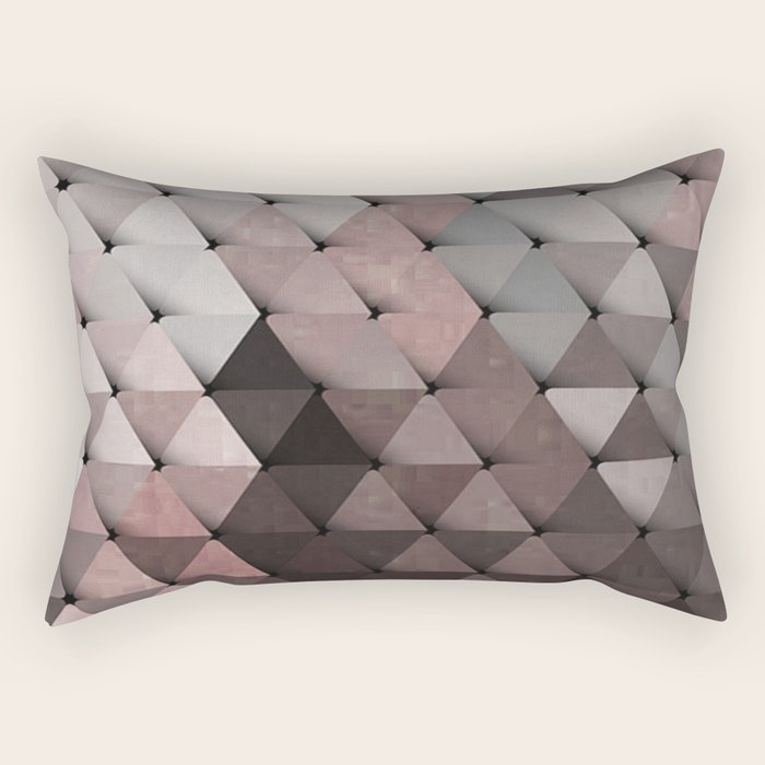 Triangles Putty Mauve Rectangular Pillow
