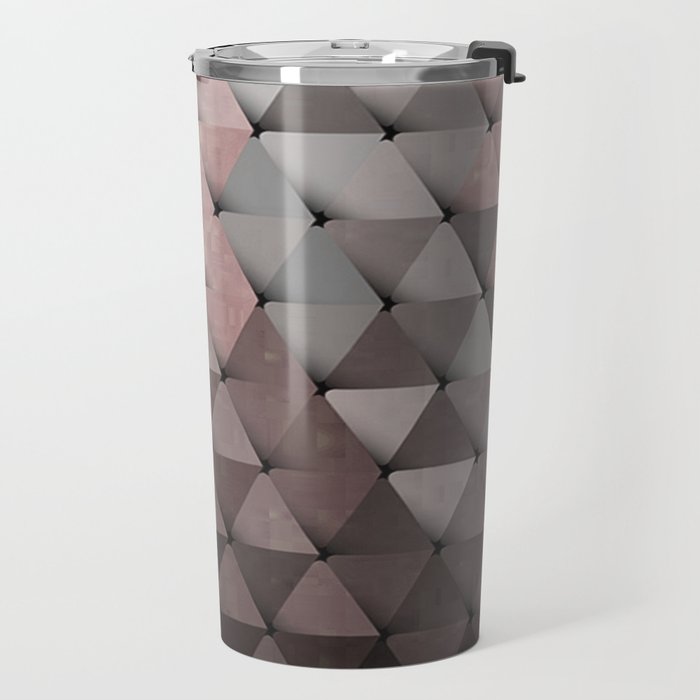 Triangles Putty Mauve Travel Mug Gallery Image 2