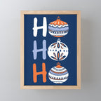 HoHoHo Cheerful little Christmas Illustration blue Mini Art Print Gallery Image 1