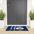 HoHoHo Cheerful little Christmas Illustration blue Welcome Mat Gallery Image 3