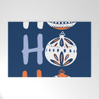 HoHoHo Cheerful little Christmas Illustration blue Welcome Mat Gallery Image 1